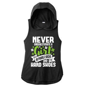 Girl In Poodle Socks - Irish Dancer Ceili Reel Dance Feis Ladies PosiCharge Tri-Blend Wicking Draft Hoodie Tank