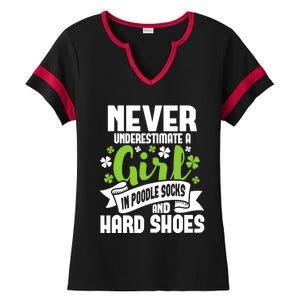 Girl In Poodle Socks - Irish Dancer Ceili Reel Dance Feis Ladies Halftime Notch Neck Tee