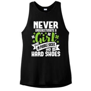 Girl In Poodle Socks - Irish Dancer Ceili Reel Dance Feis Ladies PosiCharge Tri-Blend Wicking Tank