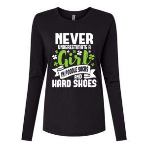 Girl In Poodle Socks - Irish Dancer Ceili Reel Dance Feis Womens Cotton Relaxed Long Sleeve T-Shirt