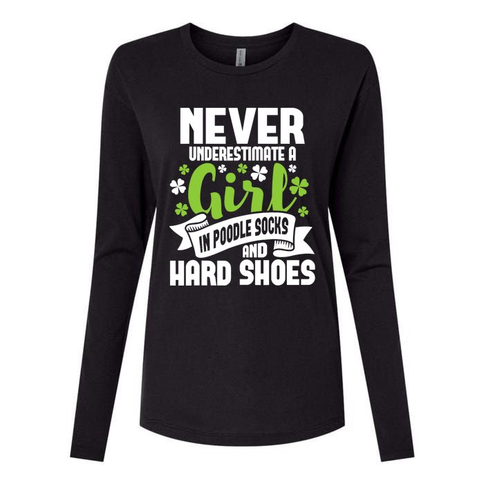 Girl In Poodle Socks - Irish Dancer Ceili Reel Dance Feis Womens Cotton Relaxed Long Sleeve T-Shirt