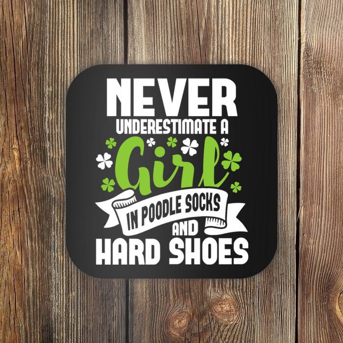 Girl In Poodle Socks - Irish Dancer Ceili Reel Dance Feis Coaster