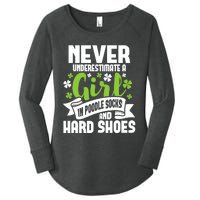 Girl In Poodle Socks - Irish Dancer Ceili Reel Dance Feis Women's Perfect Tri Tunic Long Sleeve Shirt