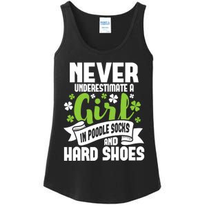 Girl In Poodle Socks - Irish Dancer Ceili Reel Dance Feis Ladies Essential Tank