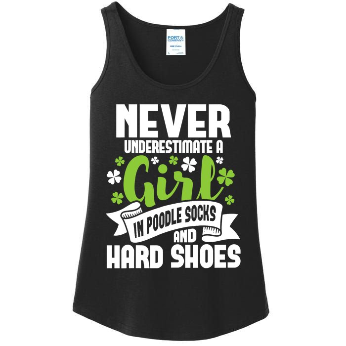 Girl In Poodle Socks - Irish Dancer Ceili Reel Dance Feis Ladies Essential Tank