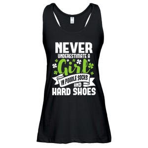 Girl In Poodle Socks - Irish Dancer Ceili Reel Dance Feis Ladies Essential Flowy Tank