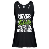 Girl In Poodle Socks - Irish Dancer Ceili Reel Dance Feis Ladies Essential Flowy Tank