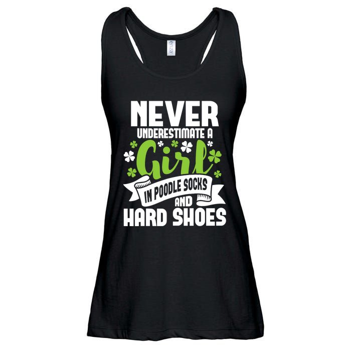 Girl In Poodle Socks - Irish Dancer Ceili Reel Dance Feis Ladies Essential Flowy Tank