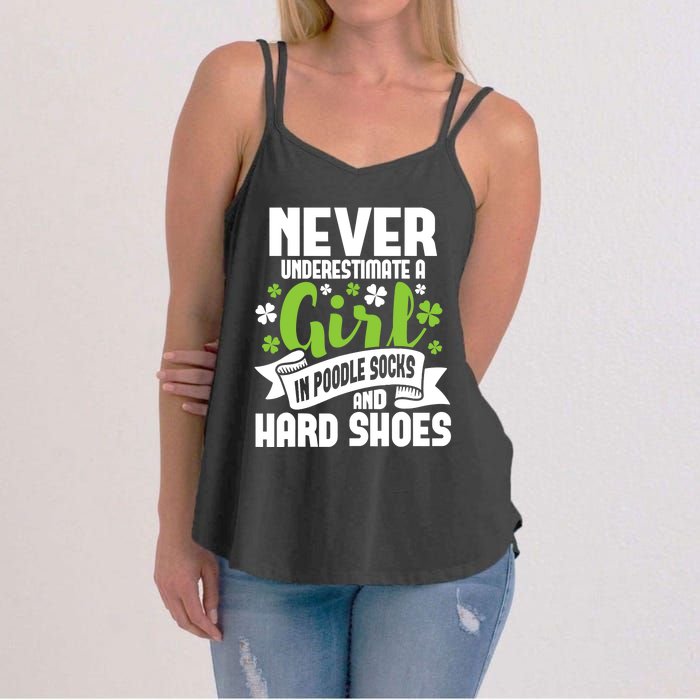 Girl In Poodle Socks - Irish Dancer Ceili Reel Dance Feis Women's Strappy Tank