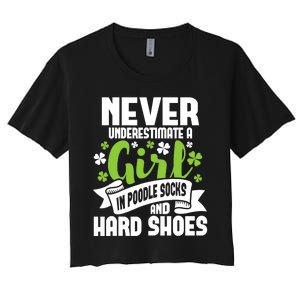 Girl In Poodle Socks - Irish Dancer Ceili Reel Dance Feis Women's Crop Top Tee