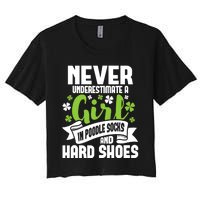 Girl In Poodle Socks - Irish Dancer Ceili Reel Dance Feis Women's Crop Top Tee