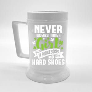 Girl In Poodle Socks - Irish Dancer Ceili Reel Dance Feis Beer Stein