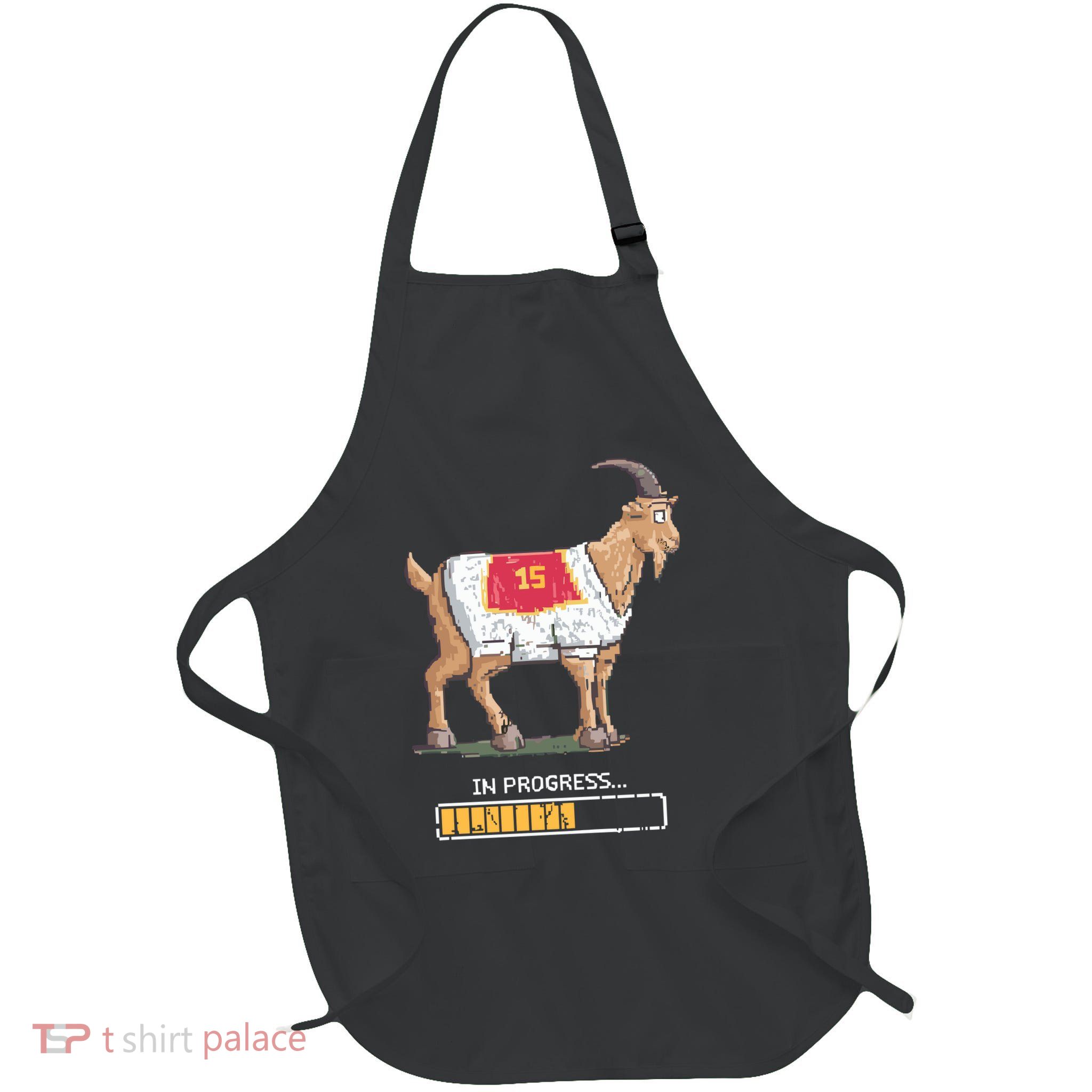 Goat In Progress Mahomes Lix Kansas City Chief Full-Length Apron With Pockets