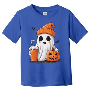 Ghost Ing Pumpkin Spice Latte Halloween Spooky Season Cute Gift Toddler T-Shirt