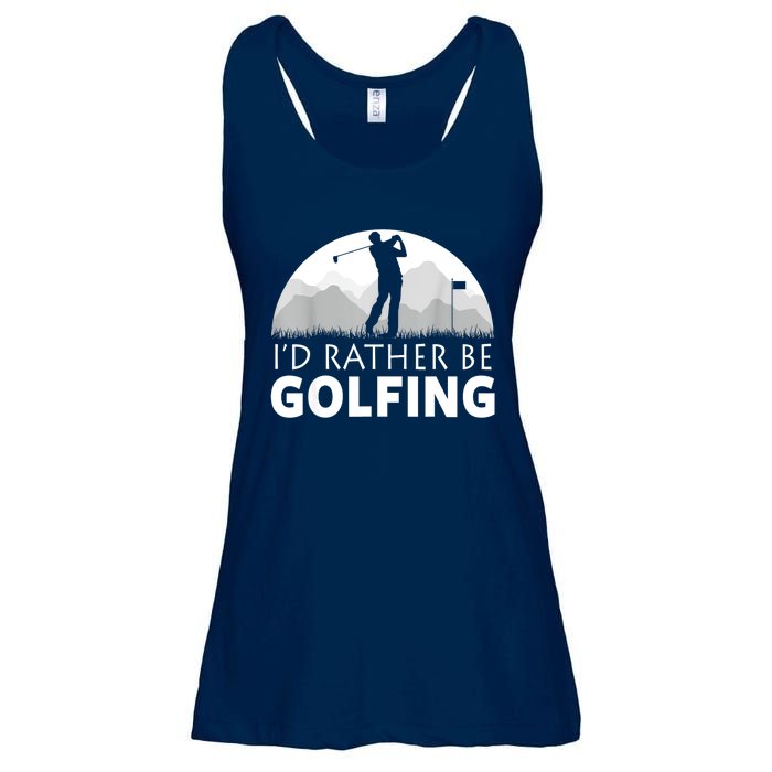 Golf Id Rather Be Golfing Funny Golf Gift Ladies Essential Flowy Tank