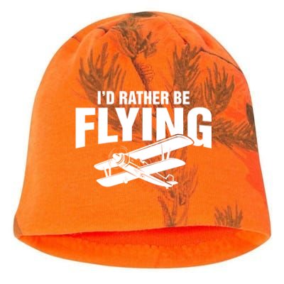 Grandpa Id Rather Be Flying Funny Vintage Airplane Pilot Gift Kati - Camo Knit Beanie