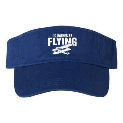 Grandpa Id Rather Be Flying Funny Vintage Airplane Pilot Gift Valucap Bio-Washed Visor