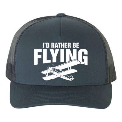 Grandpa Id Rather Be Flying Funny Vintage Airplane Pilot Gift Yupoong Adult 5-Panel Trucker Hat