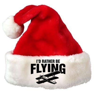 Grandpa Id Rather Be Flying Funny Vintage Airplane Pilot Gift Premium Christmas Santa Hat