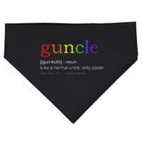 Guncle In Rainbow Flag Colors For Gay Uncle USA-Made Doggie Bandana