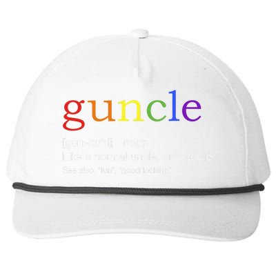 Guncle In Rainbow Flag Colors For Gay Uncle Snapback Five-Panel Rope Hat