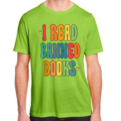 Groovy I Read Banned Books Librarian Reader Bookworm Adult ChromaSoft Performance T-Shirt