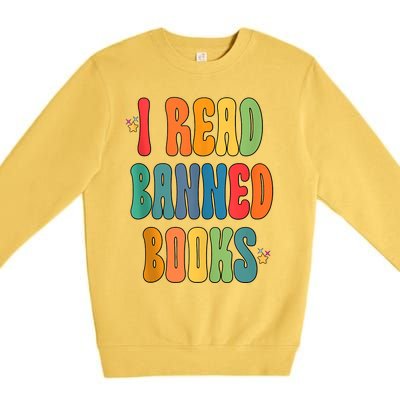 Groovy I Read Banned Books Librarian Reader Bookworm Premium Crewneck Sweatshirt