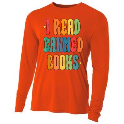 Groovy I Read Banned Books Librarian Reader Bookworm Cooling Performance Long Sleeve Crew