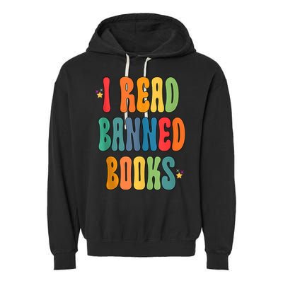 Groovy I Read Banned Books Librarian Reader Bookworm Garment-Dyed Fleece Hoodie