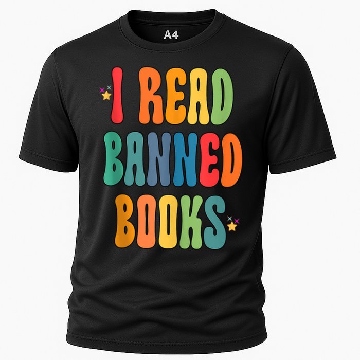 Groovy I Read Banned Books Librarian Reader Bookworm Performance Shirt