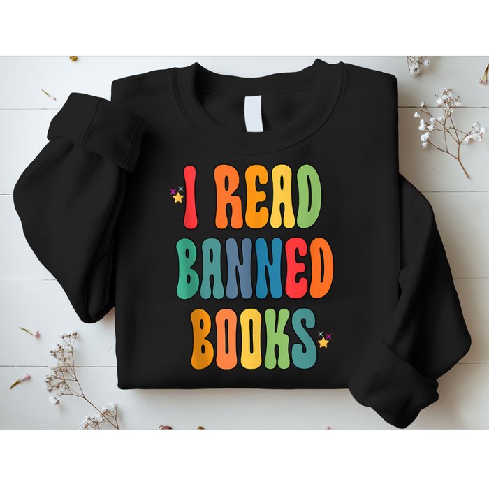 Groovy I Read Banned Books Librarian Reader Bookworm Sweatshirt
