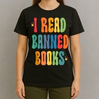 Groovy I Read Banned Books Librarian Reader Bookworm T-Shirt