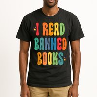 Groovy I Read Banned Books Librarian Reader Bookworm Tall T-Shirt