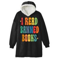 Groovy I Read Banned Books Librarian Reader Bookworm Hooded Wearable Blanket