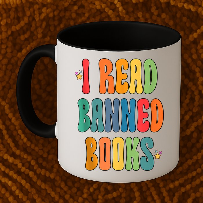 Groovy I Read Banned Books Librarian Reader Bookworm Mug