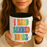 Groovy I Read Banned Books Librarian Reader Bookworm Mug