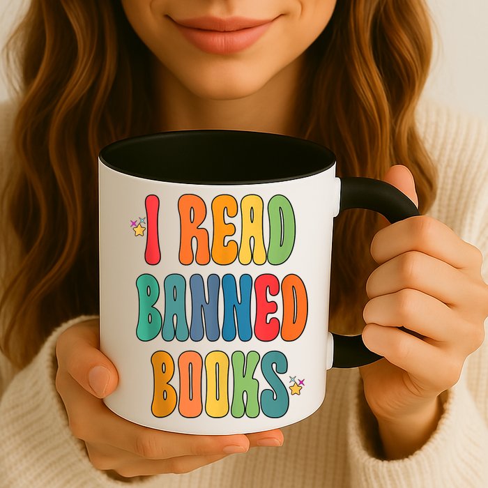 Groovy I Read Banned Books Librarian Reader Bookworm Mug
