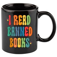 Groovy I Read Banned Books Librarian Reader Bookworm 11oz C Handle Ceramic Mug