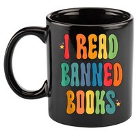Groovy I Read Banned Books Librarian Reader Bookworm 11oz C Handle Ceramic Mug