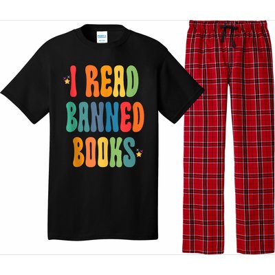 Groovy I Read Banned Books Librarian Reader Bookworm Pajama Set