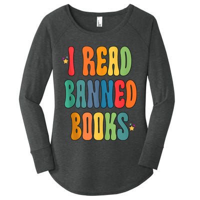 Groovy I Read Banned Books Librarian Reader Bookworm Women's Perfect Tri Tunic Long Sleeve Shirt
