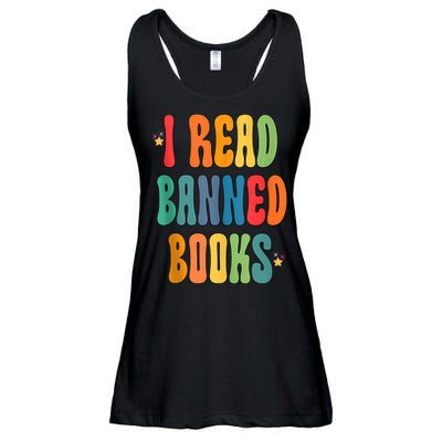 Groovy I Read Banned Books Librarian Reader Bookworm Ladies Essential Flowy Tank