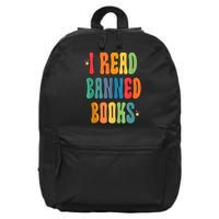 Groovy I Read Banned Books Librarian Reader Bookworm 16 in Basic Backpack