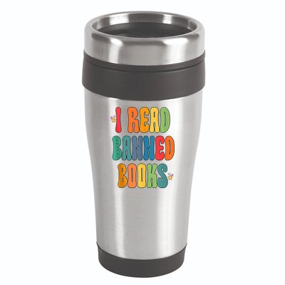 Groovy I Read Banned Books Librarian Reader Bookworm 16oz Travel Tumbler