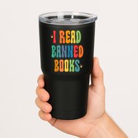 Groovy I Read Banned Books Librarian Reader Bookworm Tumbler