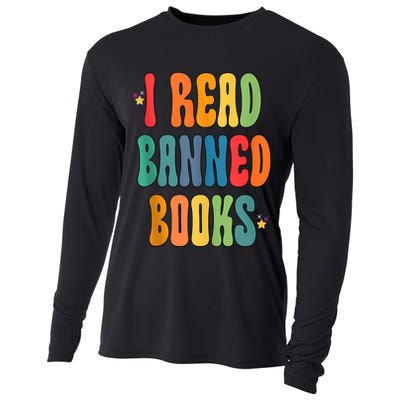 Groovy I Read Banned Books Librarian Reader Bookworm Cooling Performance Long Sleeve Crew