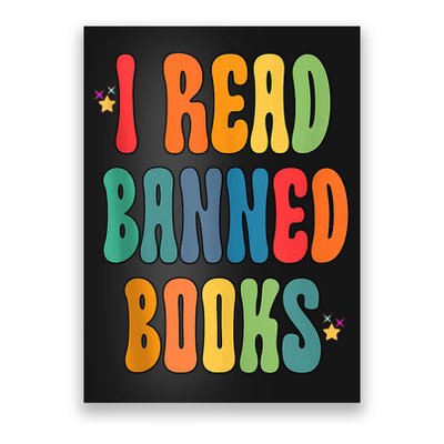 Groovy I Read Banned Books Librarian Reader Bookworm Poster
