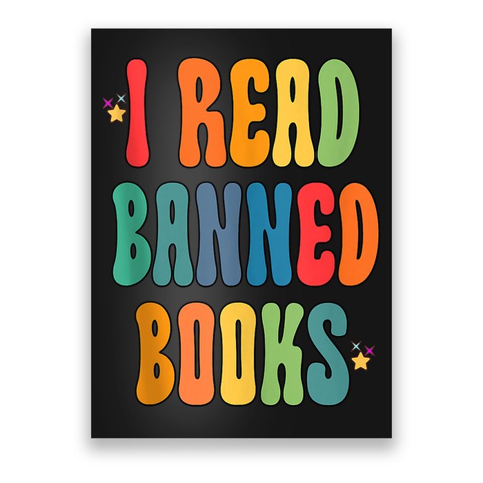Groovy I Read Banned Books Librarian Reader Bookworm Poster