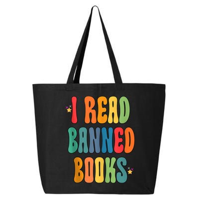 Groovy I Read Banned Books Librarian Reader Bookworm 25L Jumbo Tote