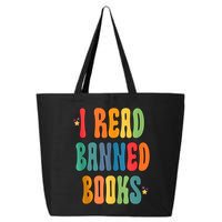 Groovy I Read Banned Books Librarian Reader Bookworm 25L Jumbo Tote